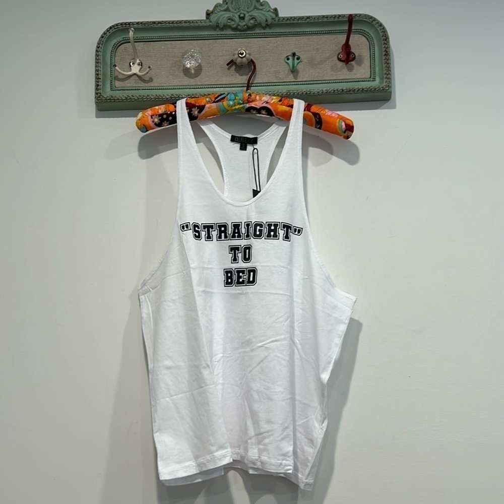 Club Exx Straight to bed white muscle tank women’s small new w tags